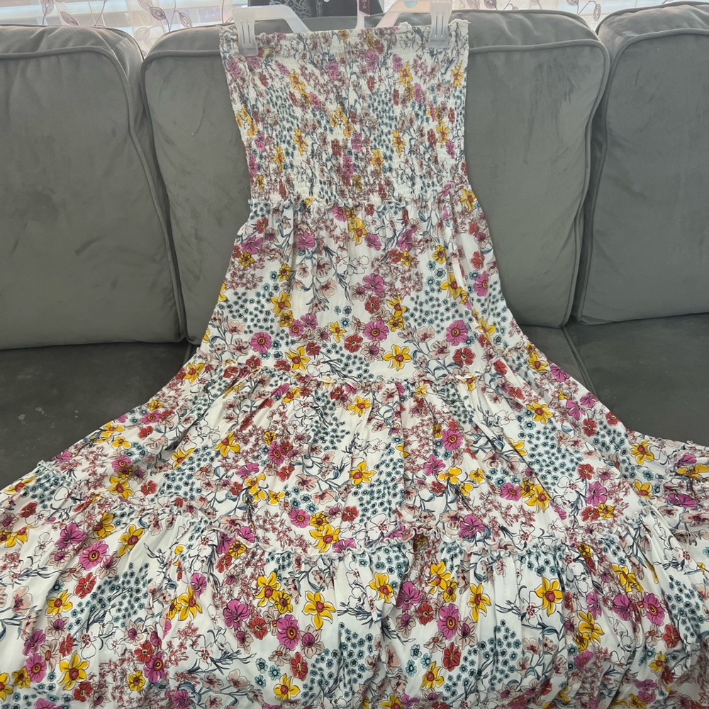Off shoulder long summer cotton dress